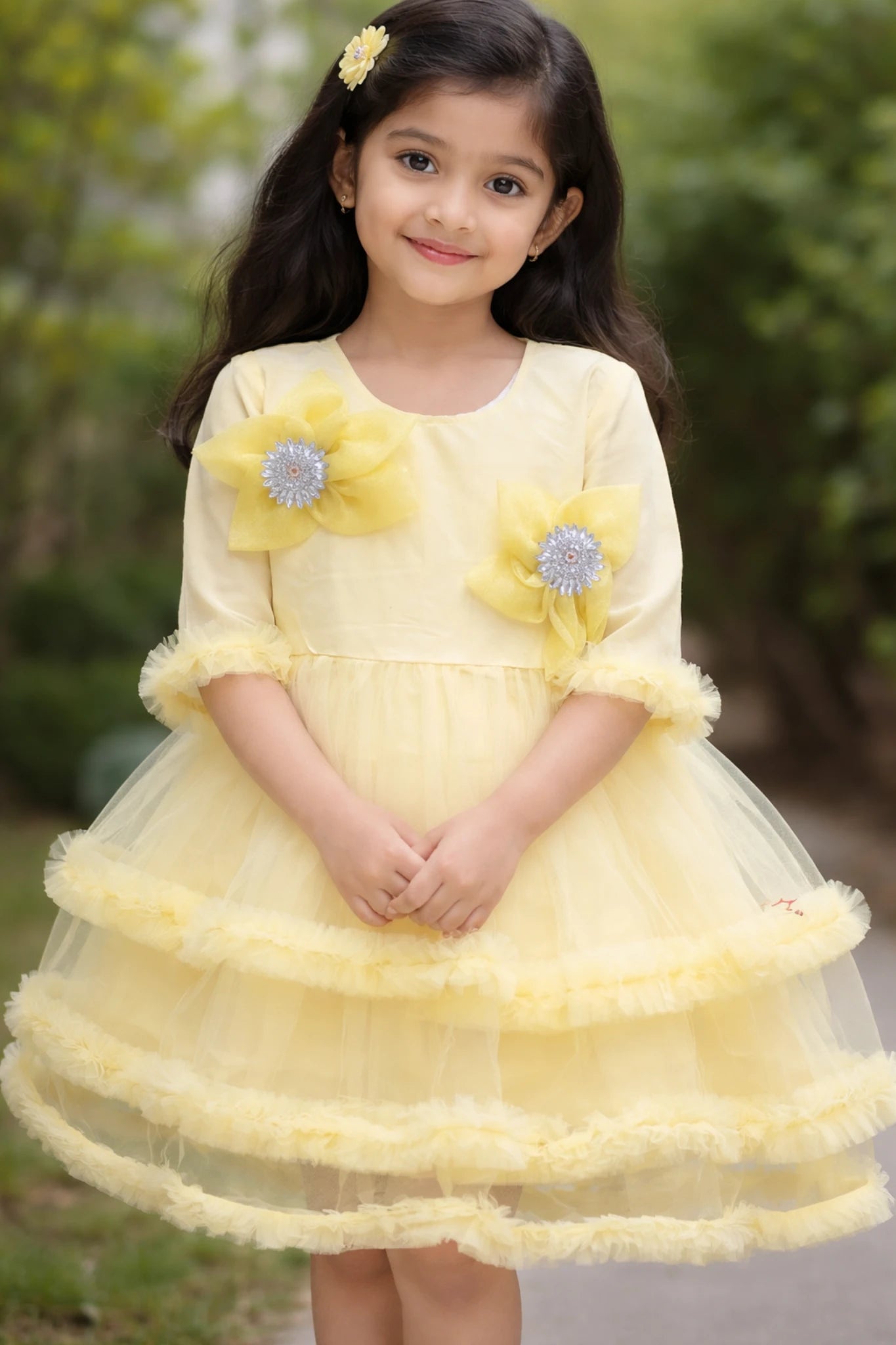 Girls Party Wear Net Frock Dress