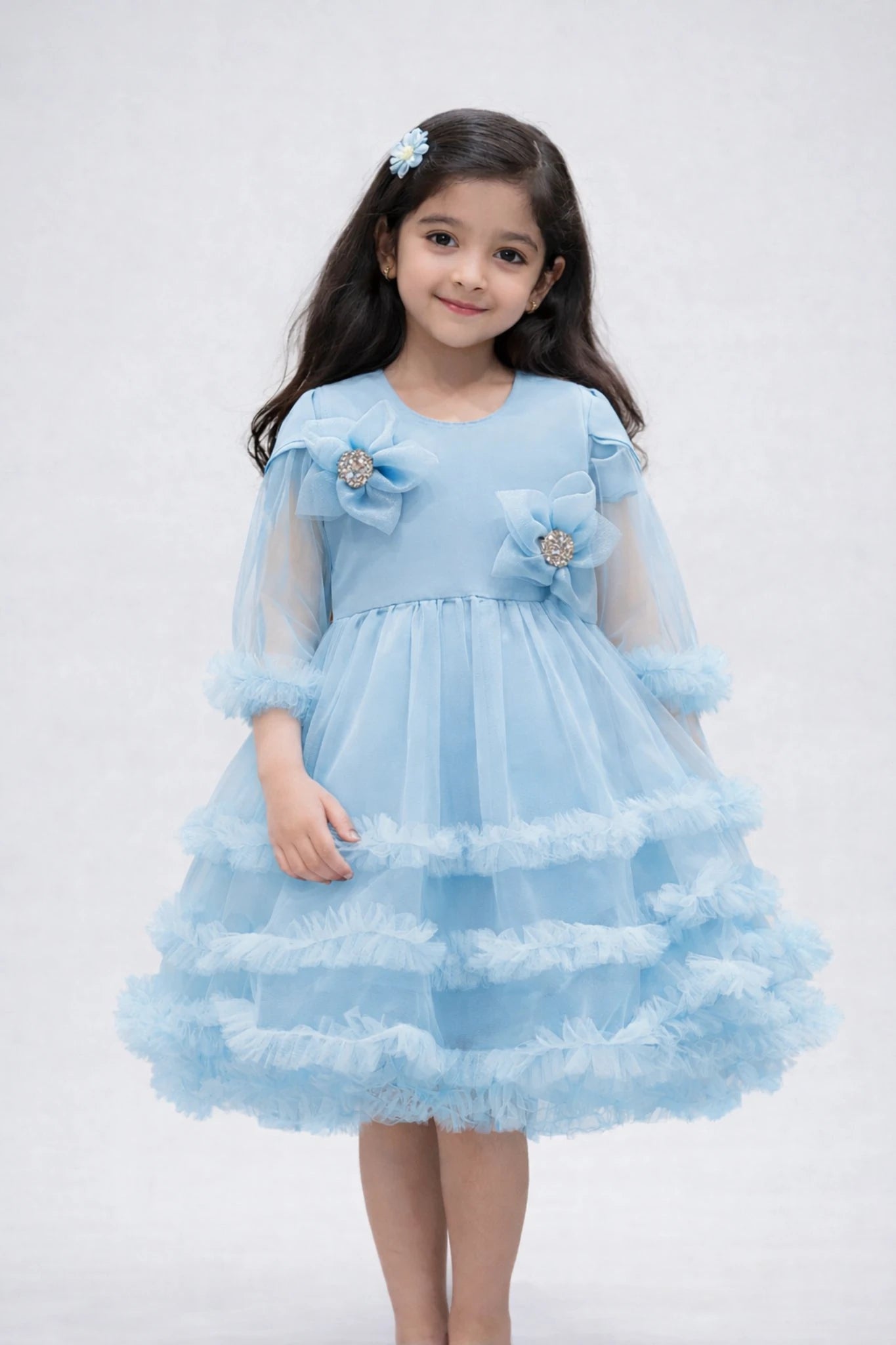 Girls Party Wear Net Frock Dress