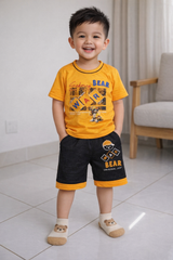 Cartoon Print T-Shirt & Shorts Sets