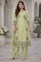 Trendy Embroidered 2 pcs suit