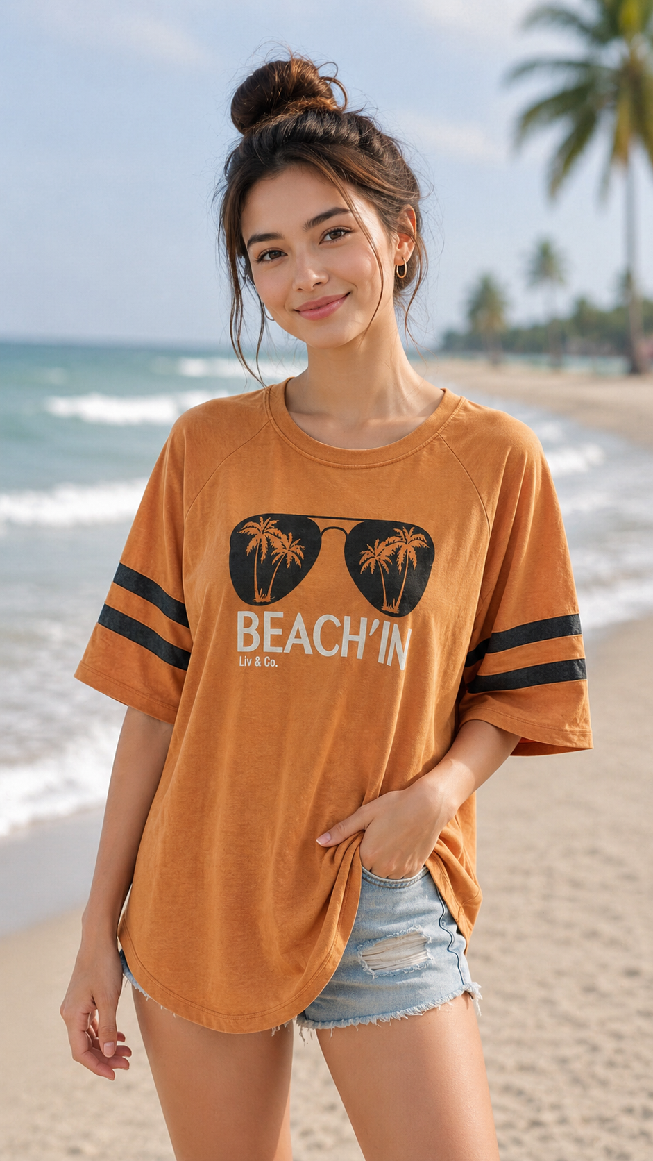 Burn Wash Drop Shoulder Girls Tee