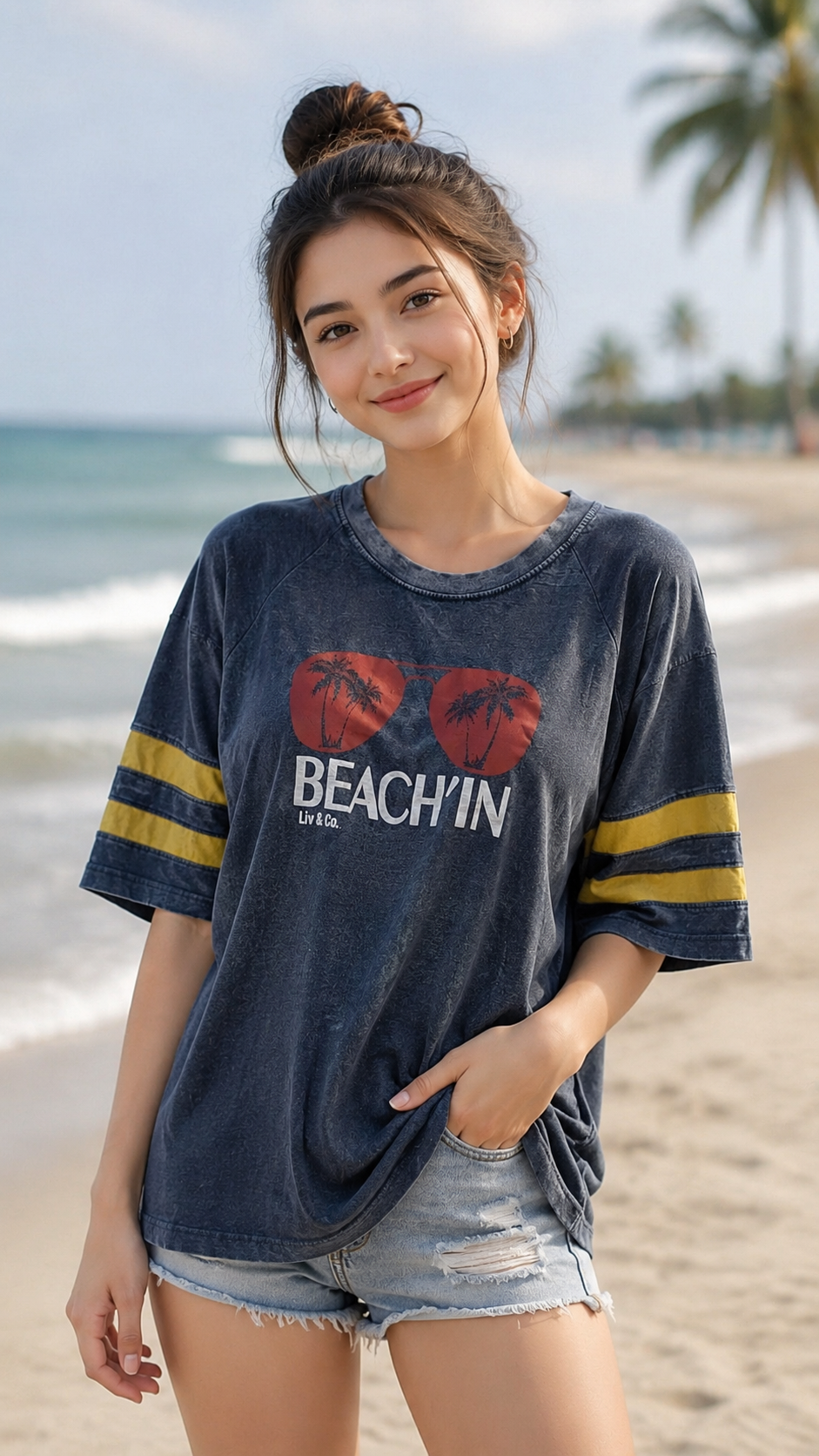 Burn Wash Drop Shoulder Girls Tee