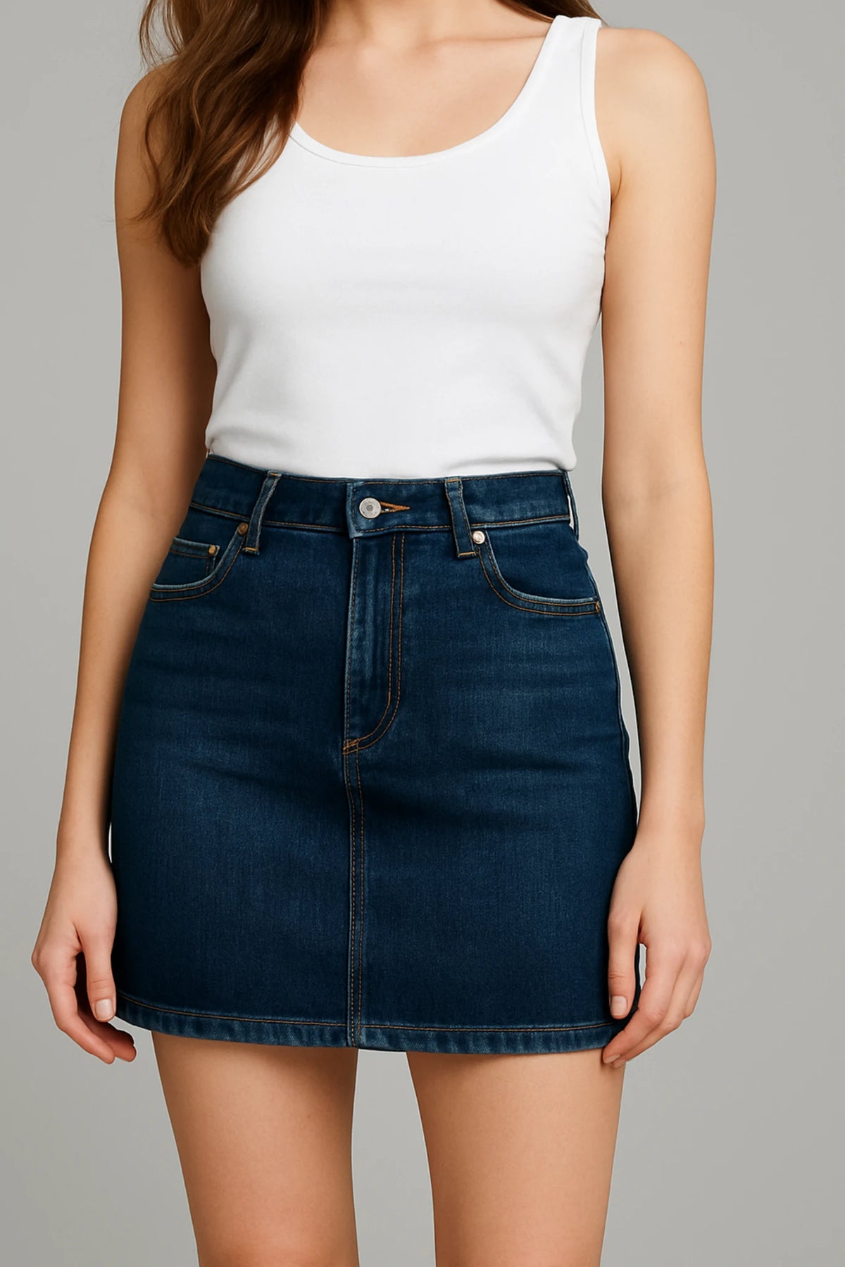 Women’s Dark Blue Denim Mini Skirt