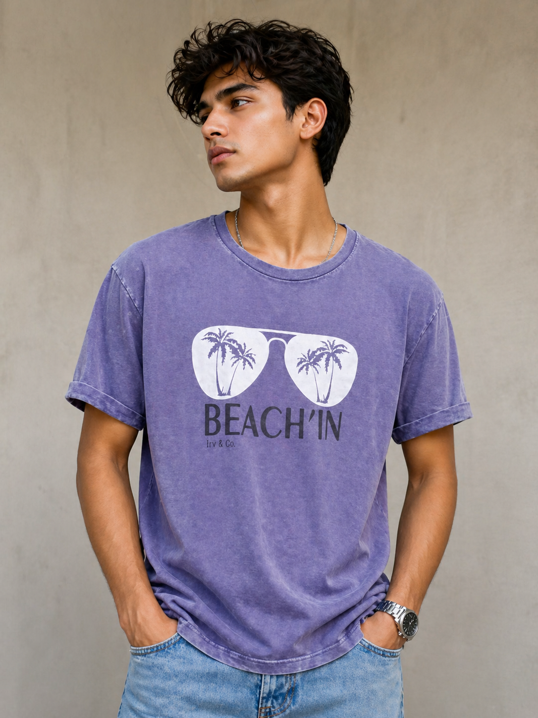Burn Wash Drop Shoulder T-Shirt
