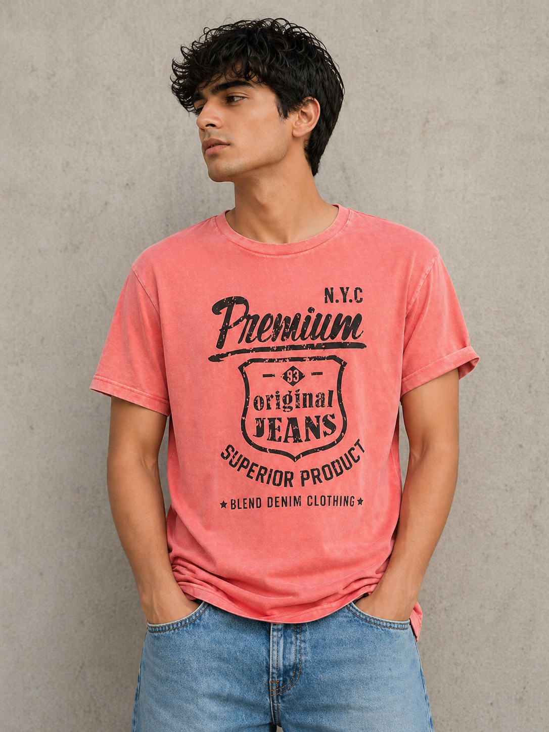 Burn Wash Drop Shoulder T-Shirt