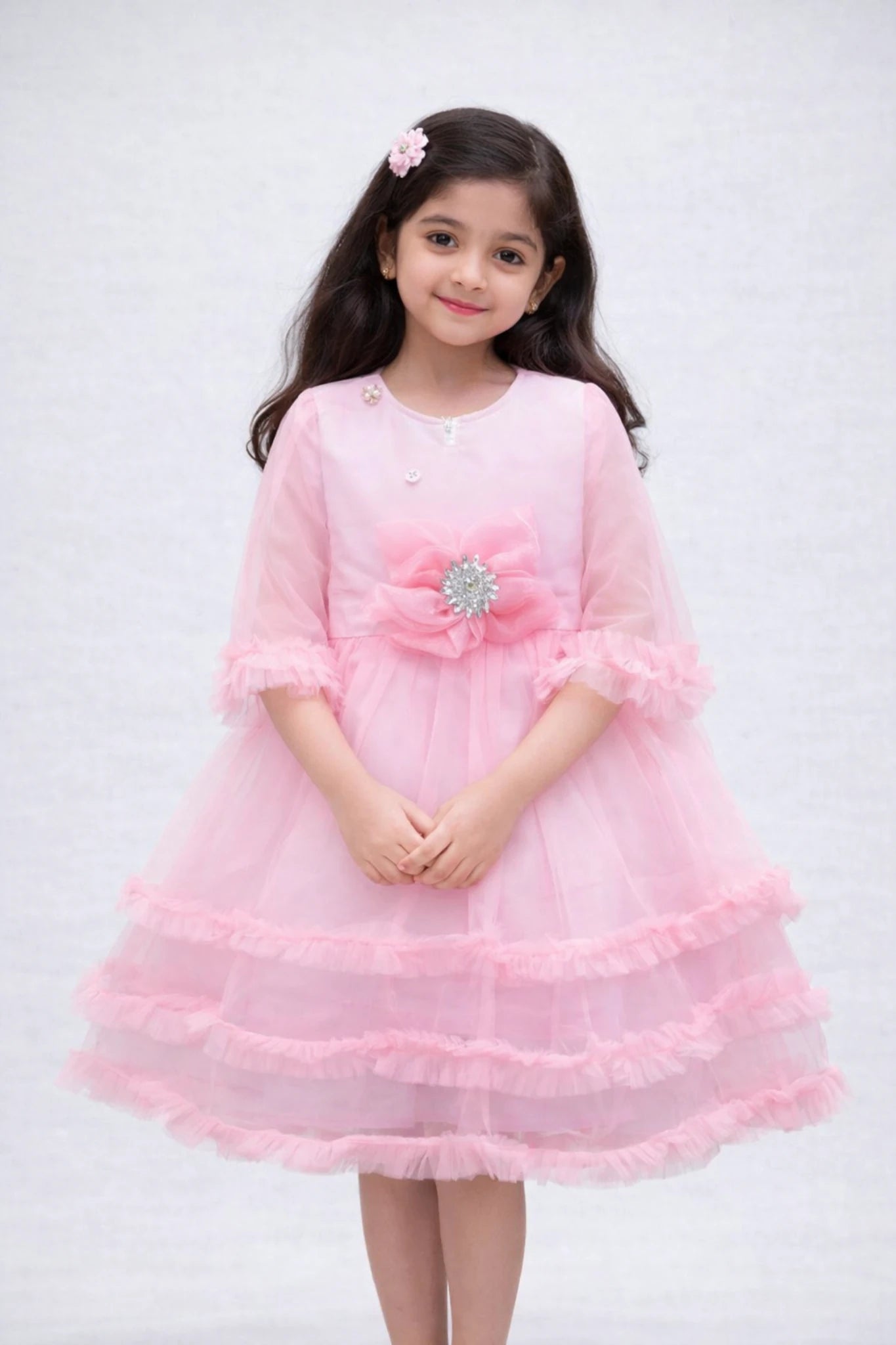Girls Party Wear Net Frock Dress