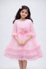 Girls Party Wear Net Frock Dress