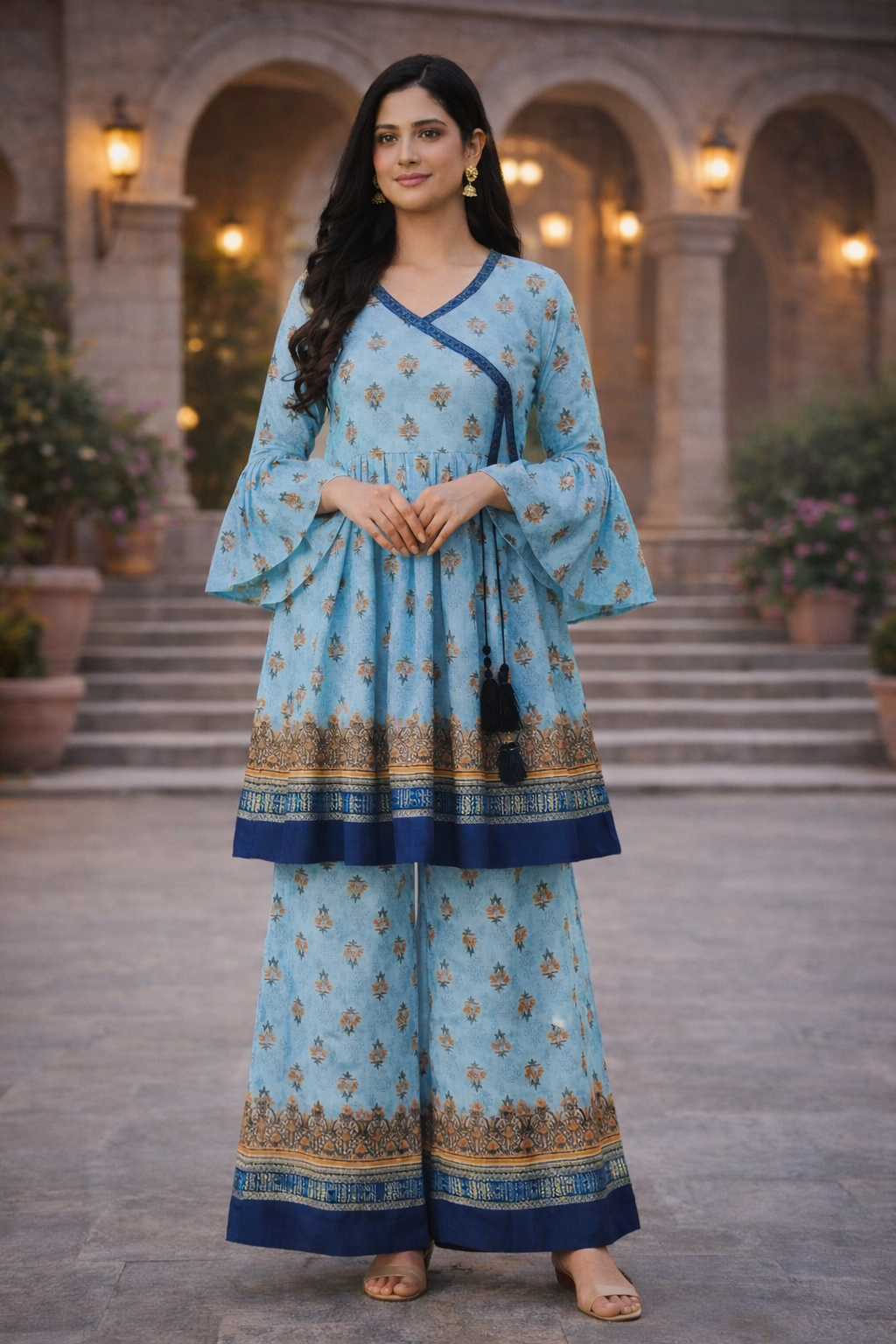 frock style ladies 2 pieces suit