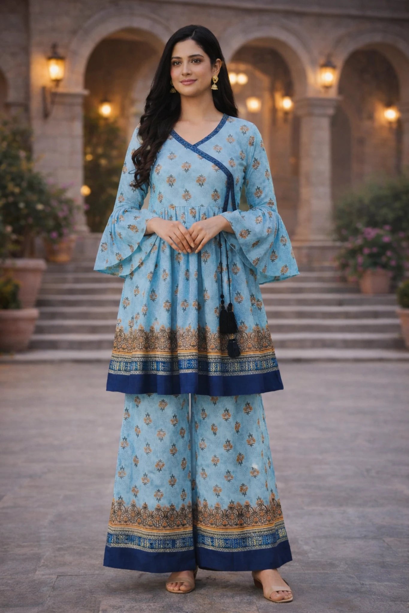frock style ladies 2 pieces suit