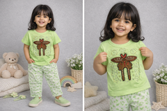 Girls Casual Butterfly Print T-Shirt