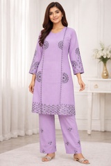 Trendy Embroidered 2 pcs suit
