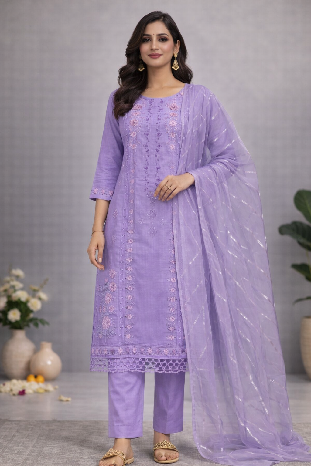 Festive Embroidered Kurta Set with Dupatta