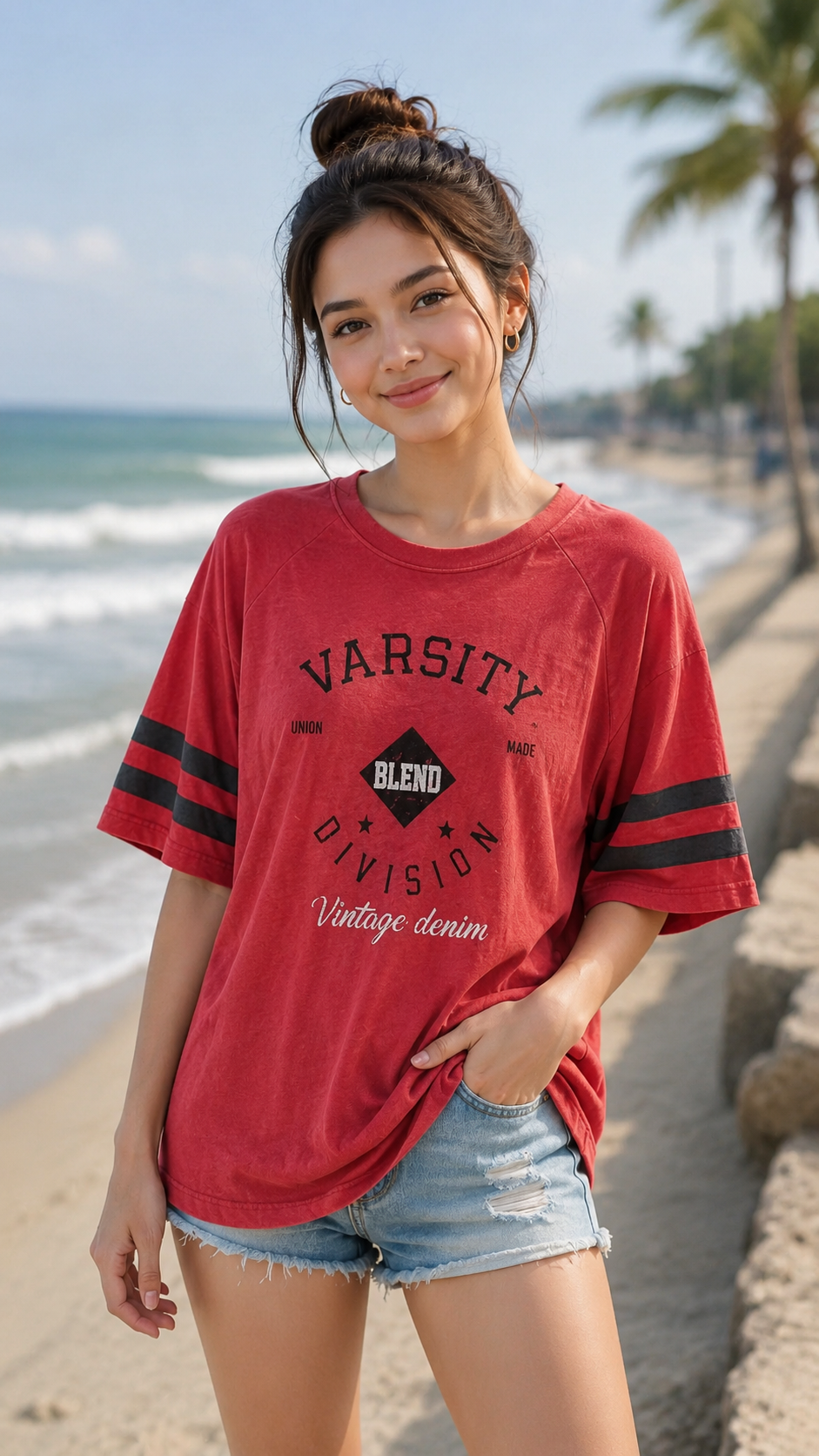 Burn Wash Drop Shoulder Girls Tee