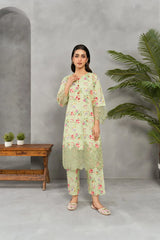 Attirepret Elegant Floral 2-Piece Cambric Suit