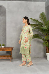 Attirepret Elegant Floral 2-Piece Cambric Suit