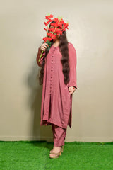 Lilac Cotton Kurta & Trouser Co-Ord Set - Brands Kahani