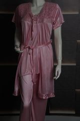 3 Piece Silk Pajama Suit | Soft & Stylish Women’s Nightwear 🌸