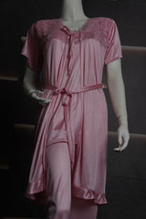 3 Piece Silk Pajama Suit | Soft & Stylish Women’s Nightwear 🌸