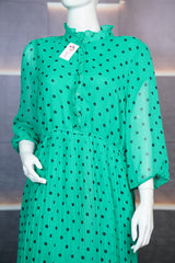 Green Georgette Polka Dot Maxi Dress – Wear Maxi for Women in Pakistan