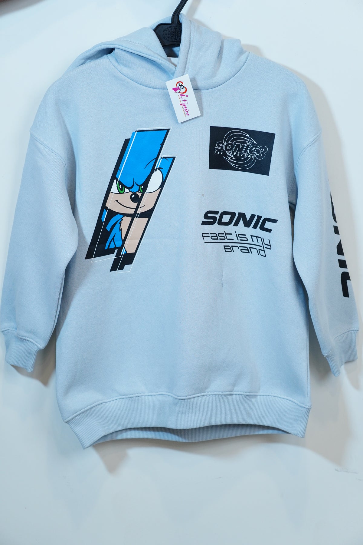 Hoodie Sonic Printed Gray – Cool & Comfortable Streetwear ⚡