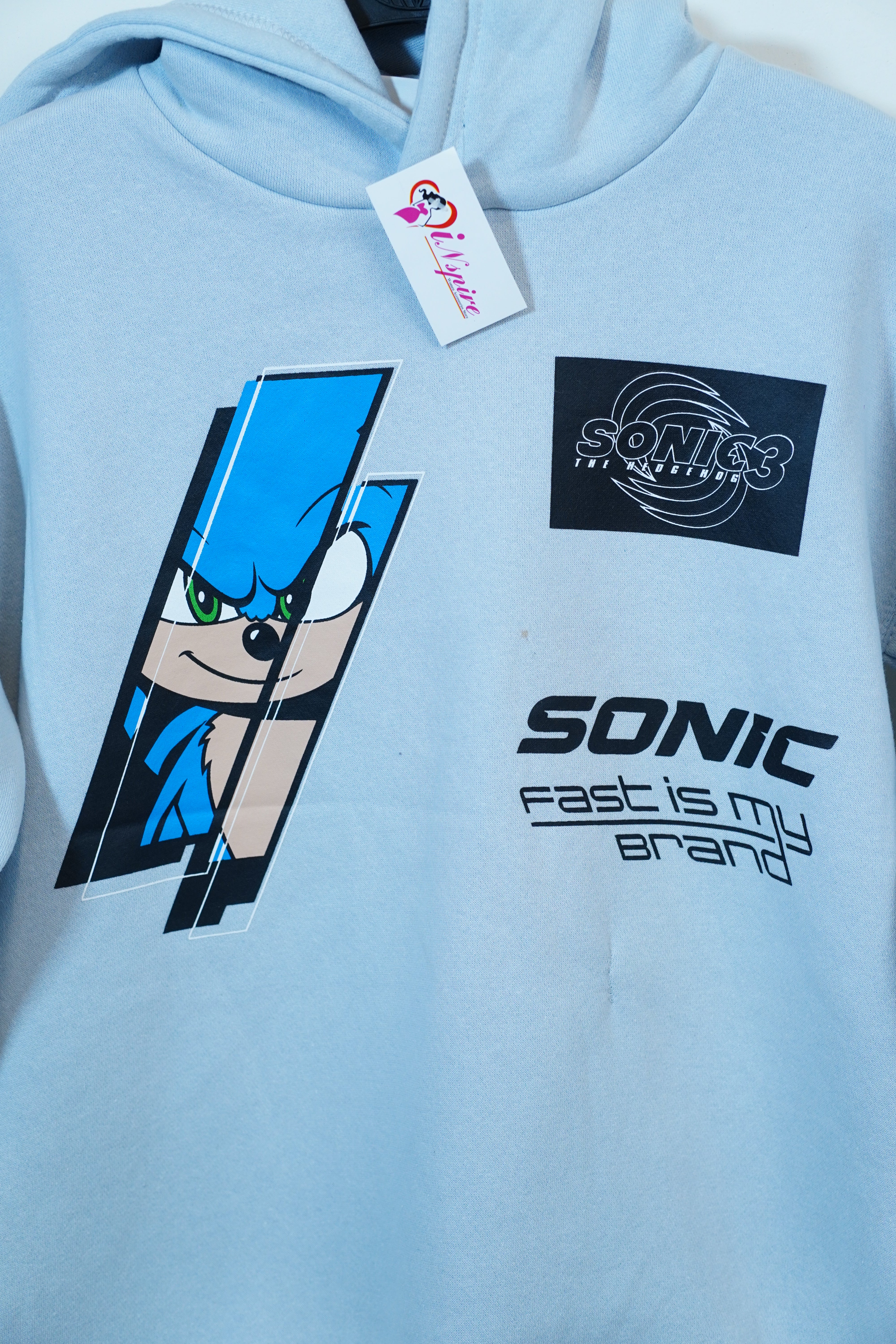 Hoodie Sonic Printed Gray – Cool & Comfortable Streetwear ⚡