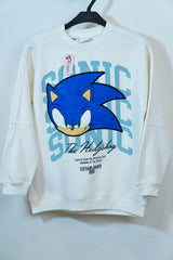 White Swift T-Shirt with Sonic Print – Trendy & Comfortable Wear