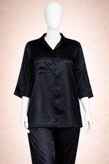 Smarty Pants Women's Silk Satin Comfort fit Shawl Collar Night Suit Pair