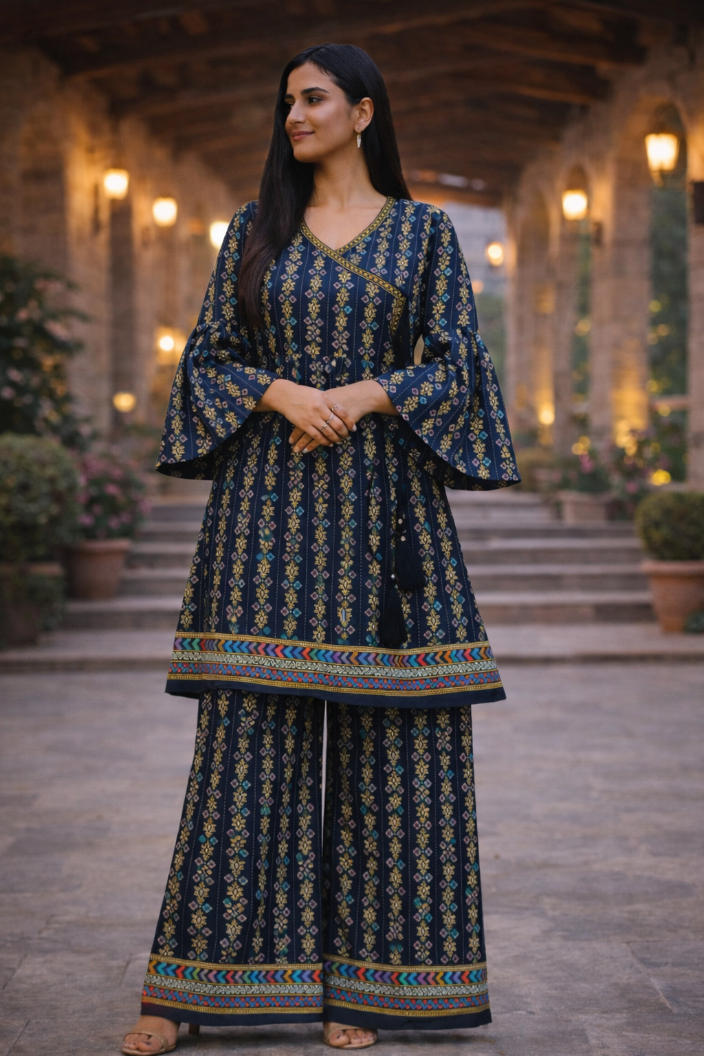 frock style ladies 2 pieces suit