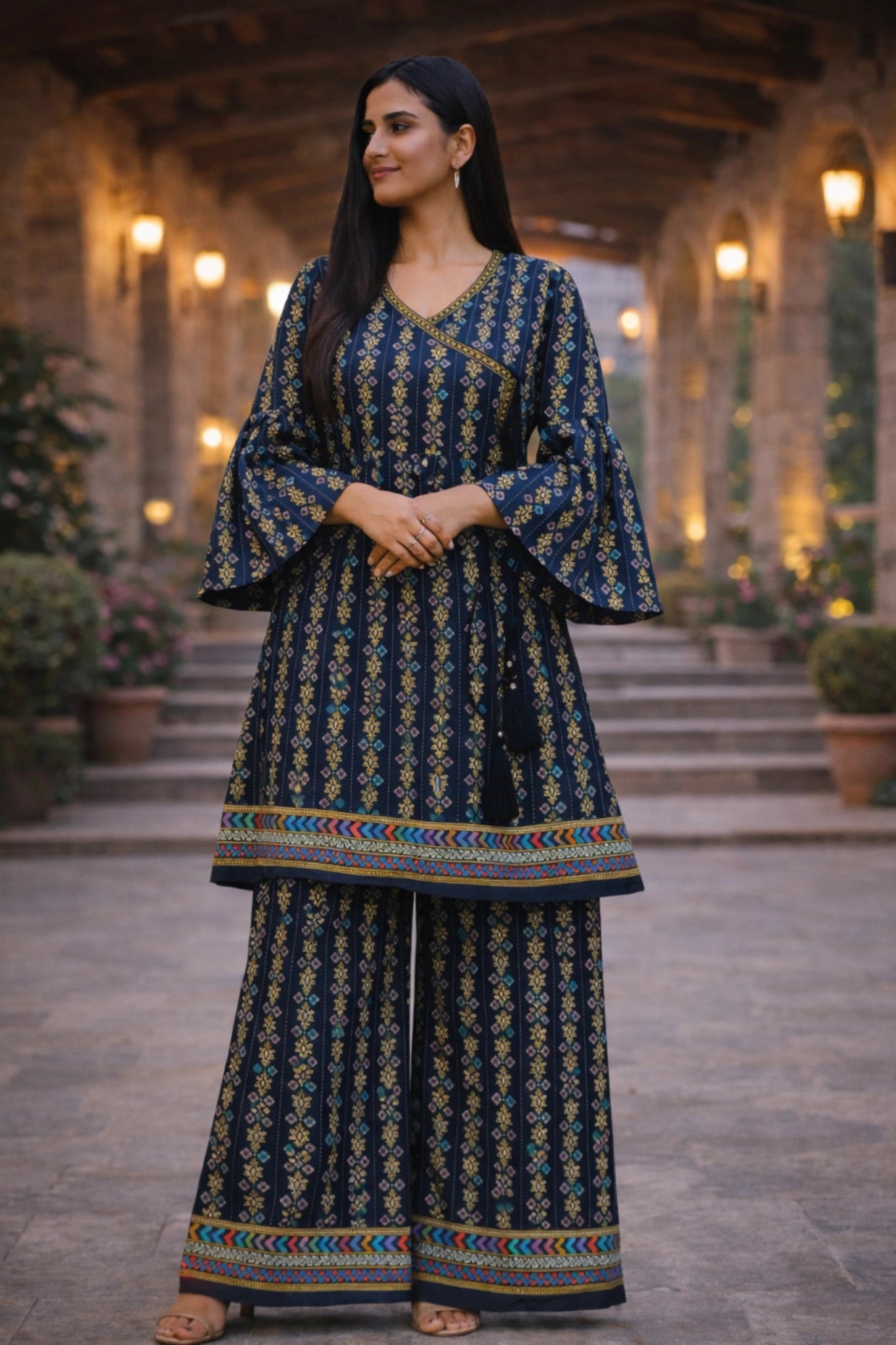 frock style ladies 2 pieces suit