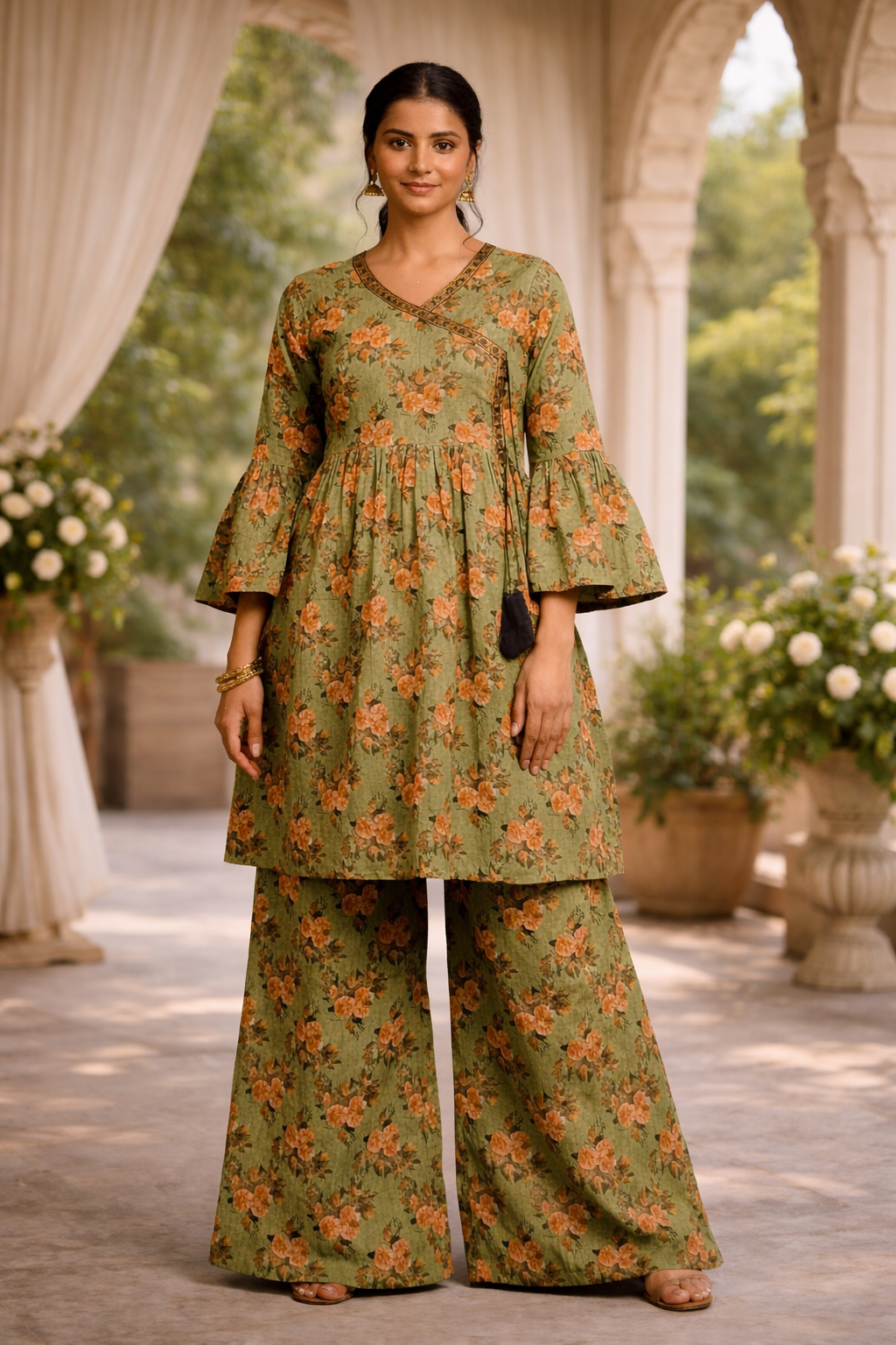 frock style ladies 2 pieces suit