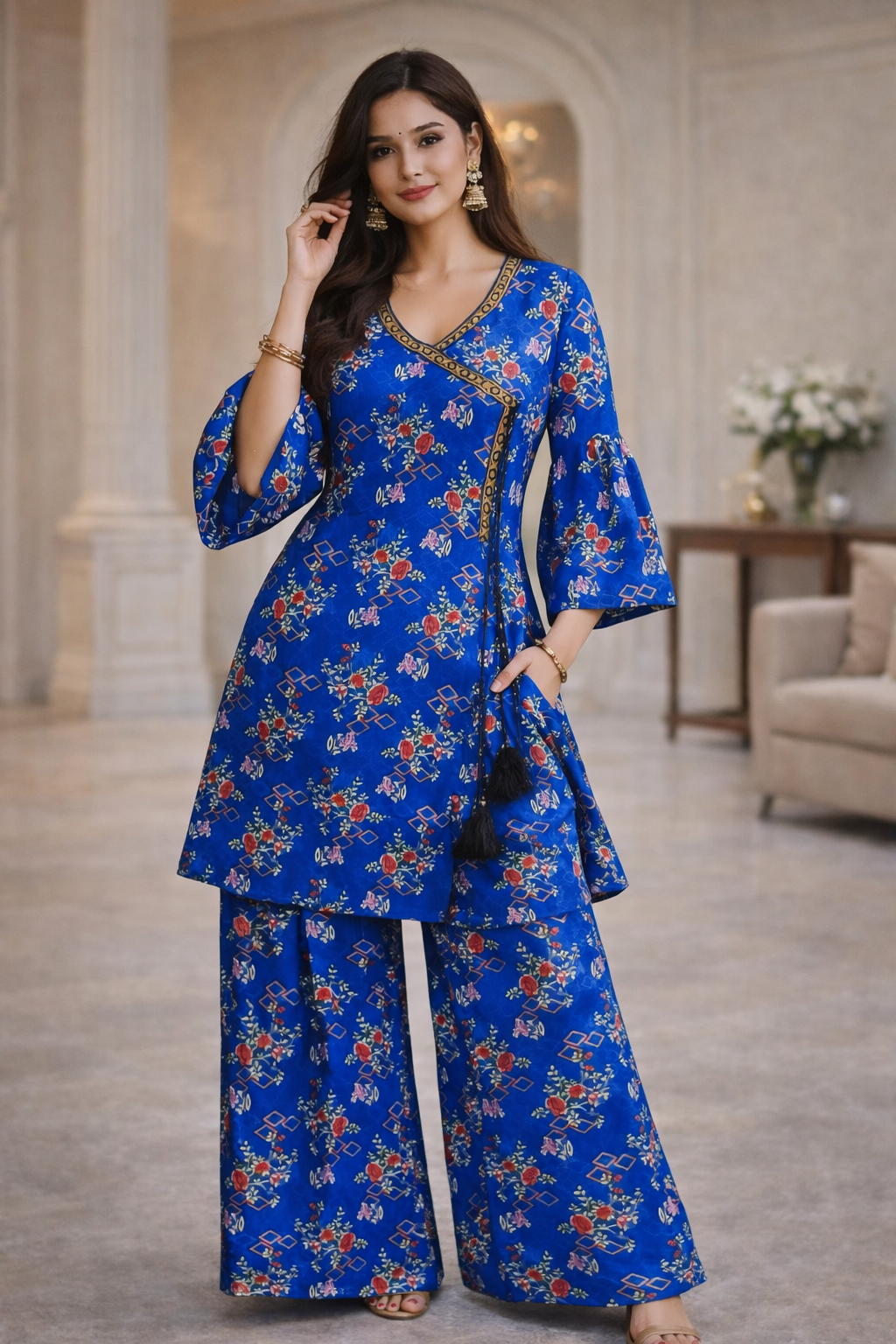 frock style ladies 2 pieces suit