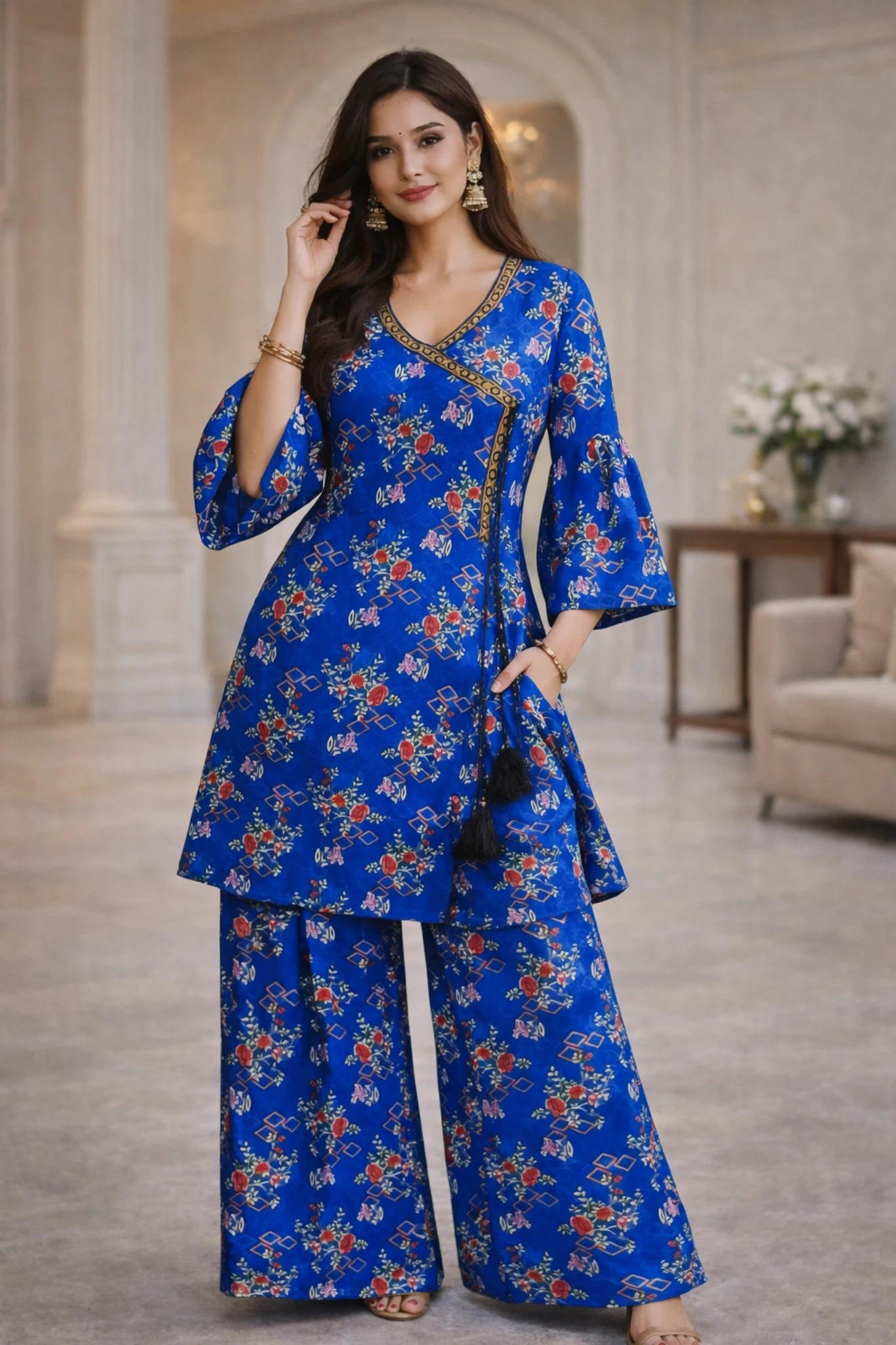 frock style ladies 2 pieces suit