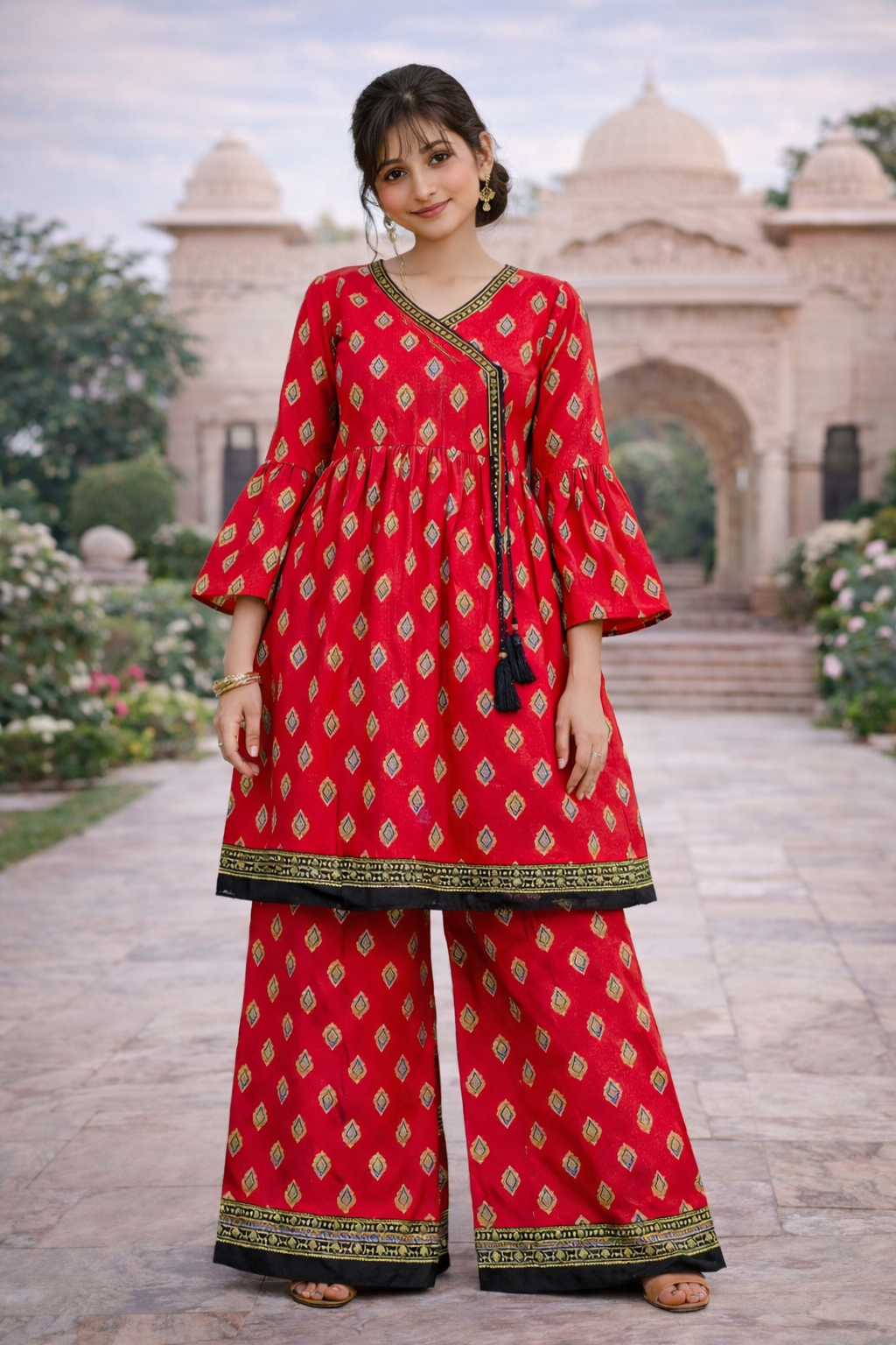 frock style ladies 2 pieces suit