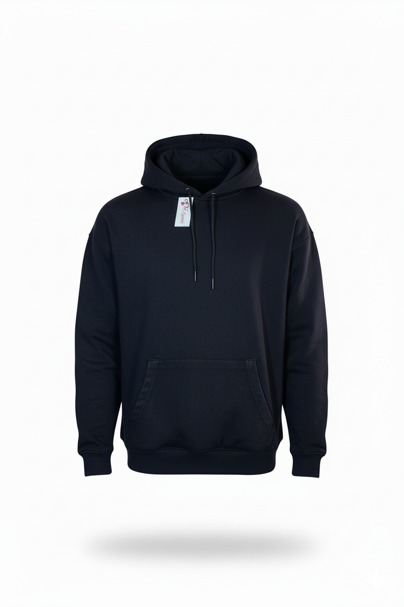 Black Rough Texture Hoodie – Street Style Comfort