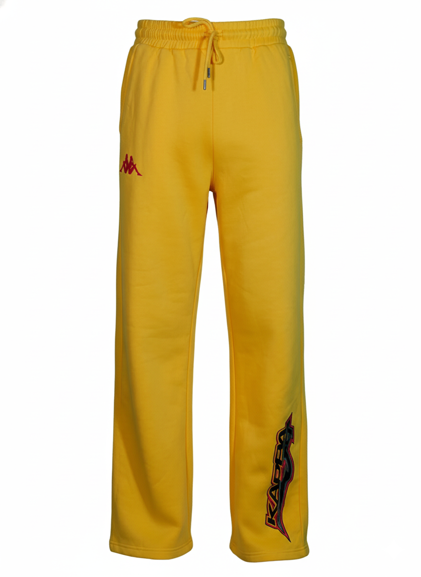 Yellow Fleece Trouser with Small Bottom Print – Cozy Winter Streetwear