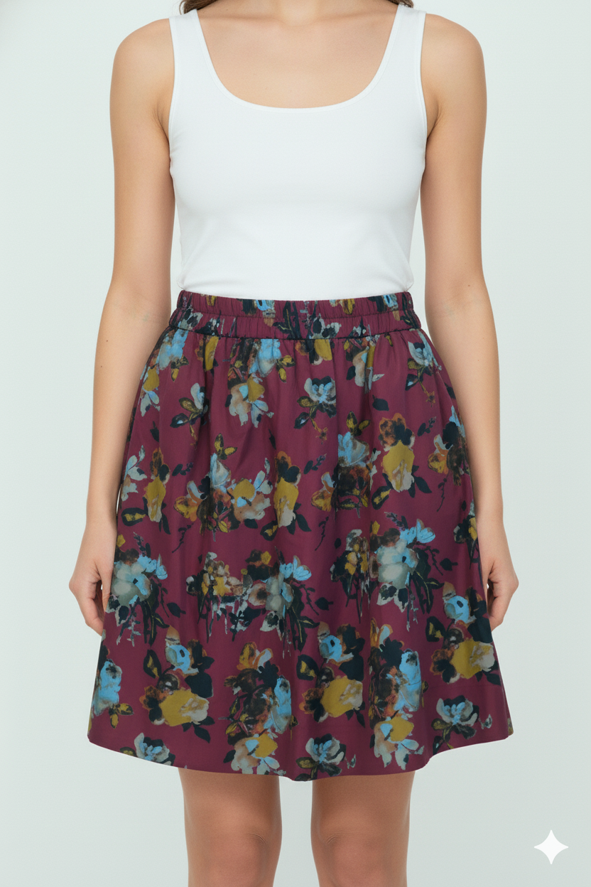 Silk Printed Skirt
