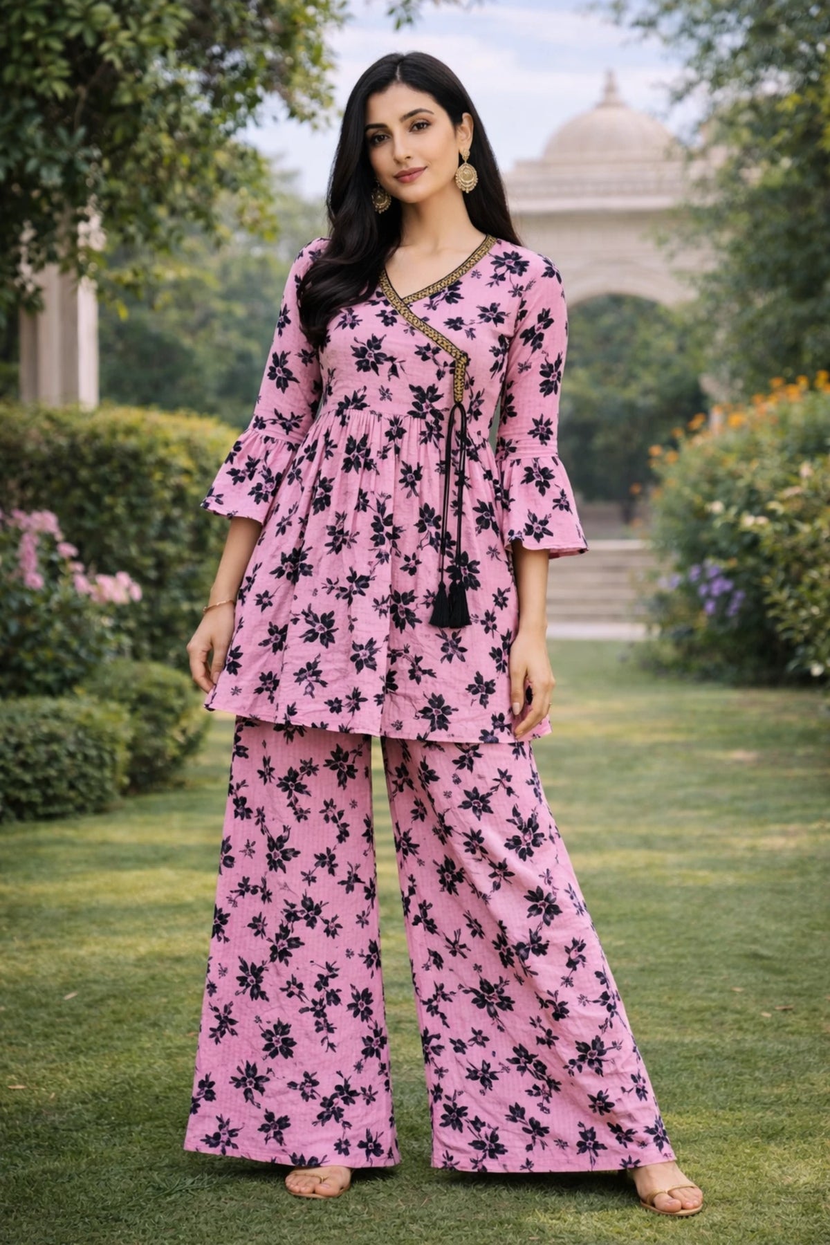 frock style ladies 2 pieces suit