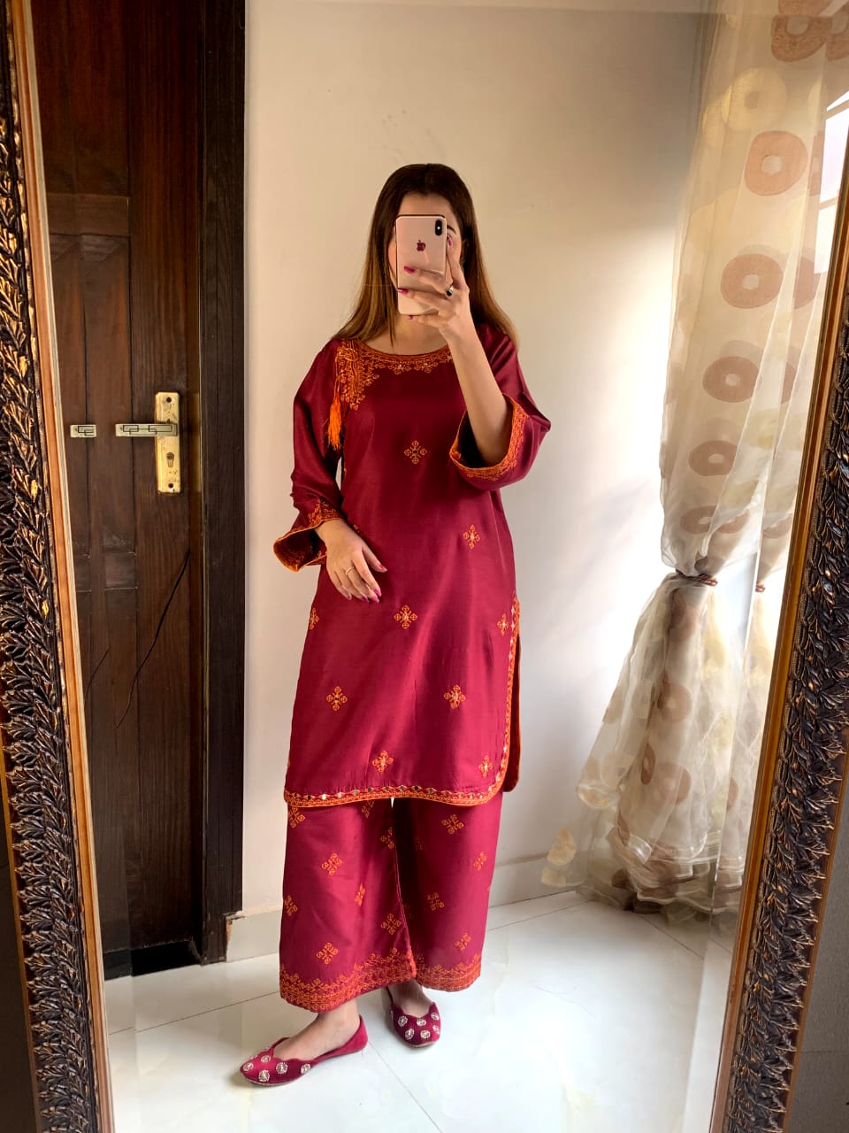 mirror embraided balochi   (Stitched 2 Pcs) - Brands Kahani