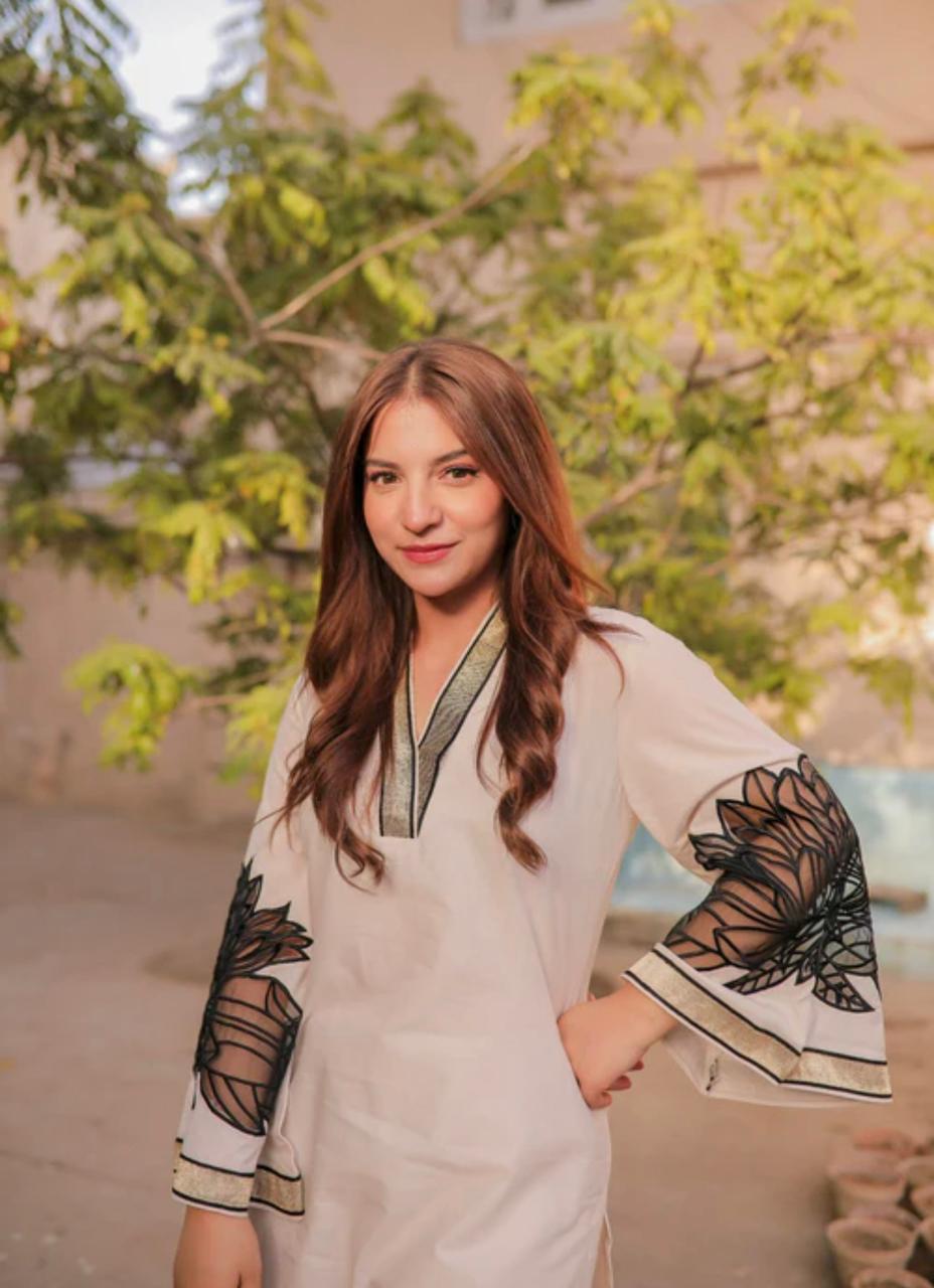 Almond ( Stitched Emb 2 Pcs) With plazo - Brands Kahani