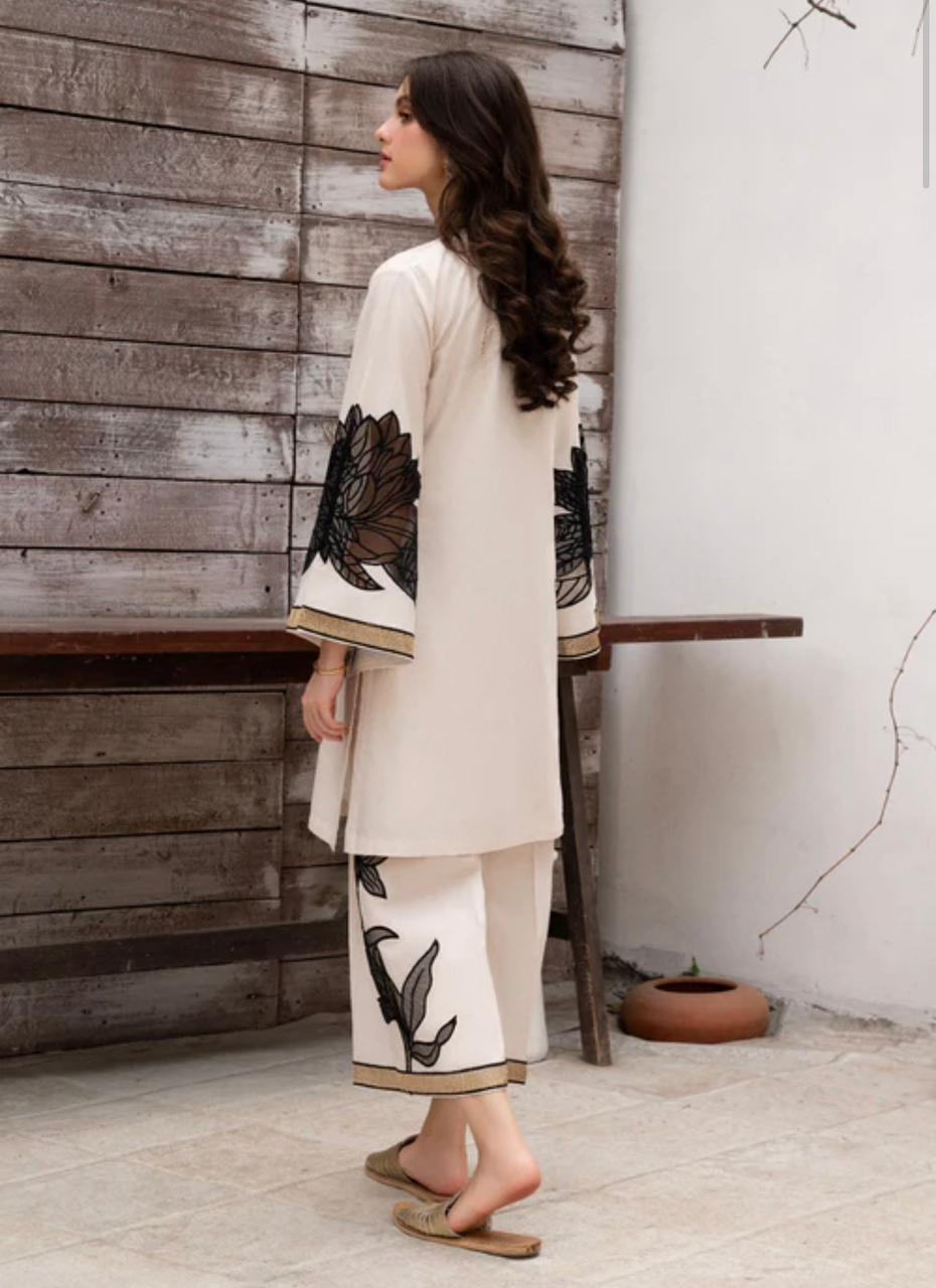 Almond ( Stitched Emb 2 Pcs) With plazo - Brands Kahani