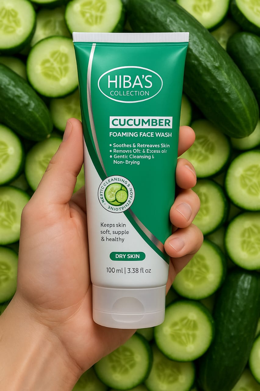 Hiba Cucumber Foaming Facewash | Refreshing & Oil-Control Skincare – Kahani47 - Brands Kahani