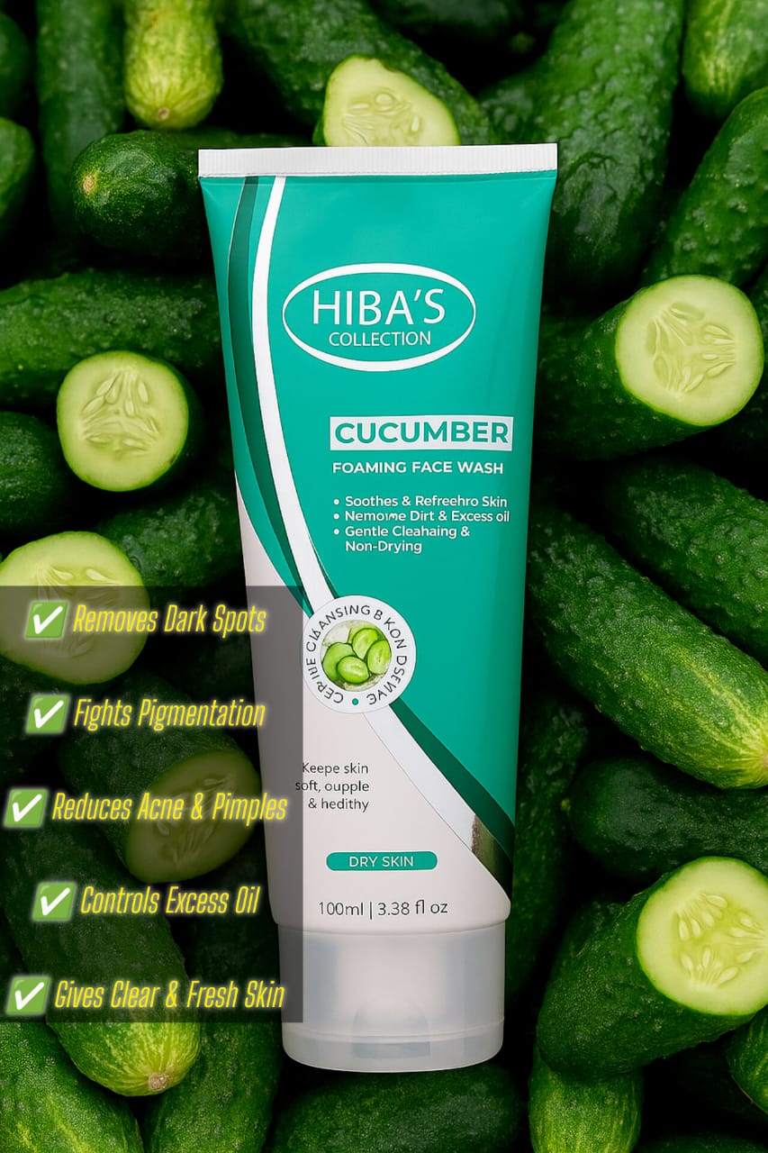Hiba Cucumber Foaming Facewash | Refreshing & Oil-Control Skincare – Kahani47 - Brands Kahani