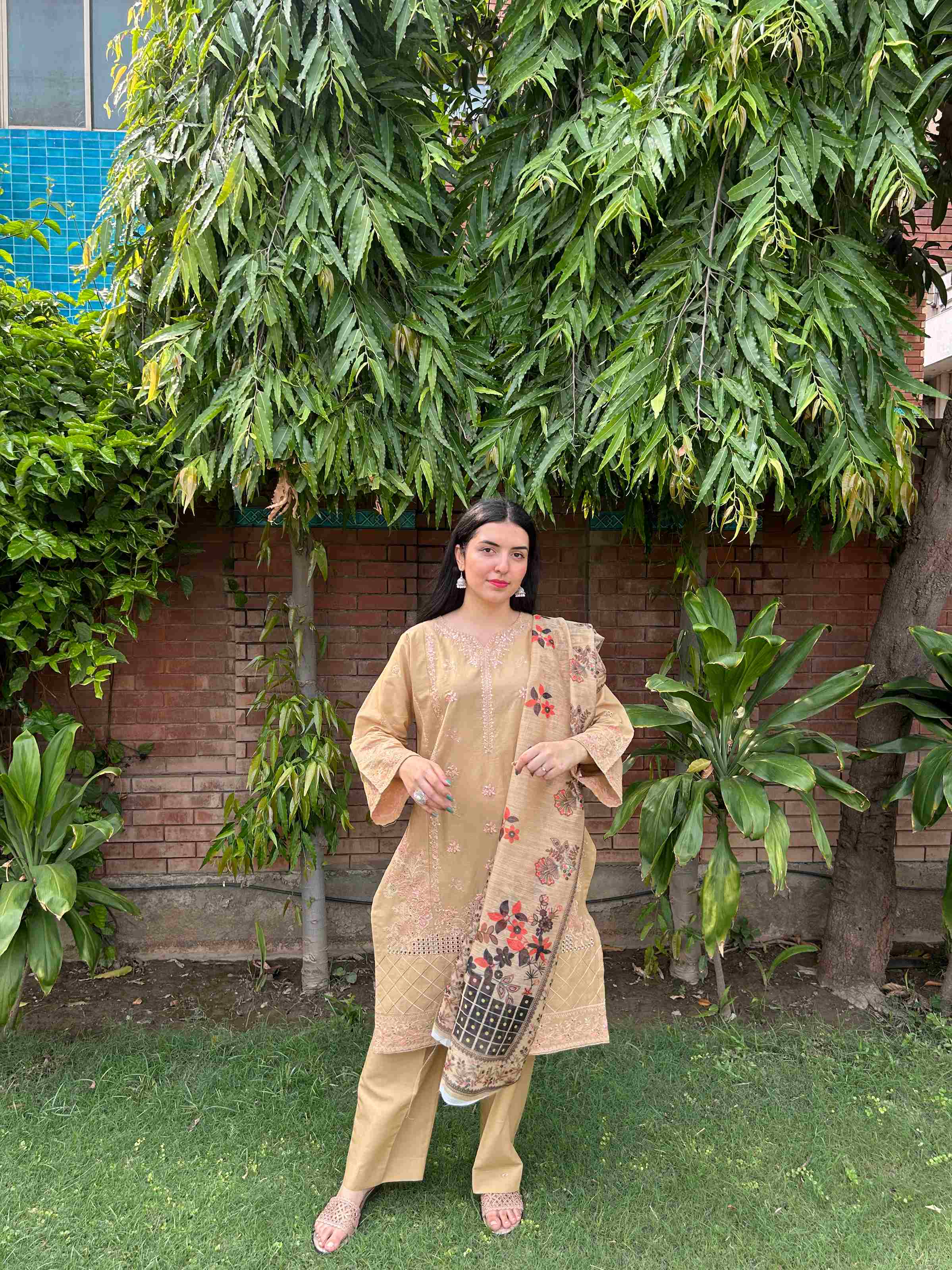 Radiant Earth Tones: Attire Pret Stitched 3-Piece - Brands Kahani