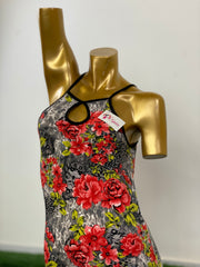 Floral Printed Short Nighty – Red & Grey Stylish Women Nightwear | Kahani47