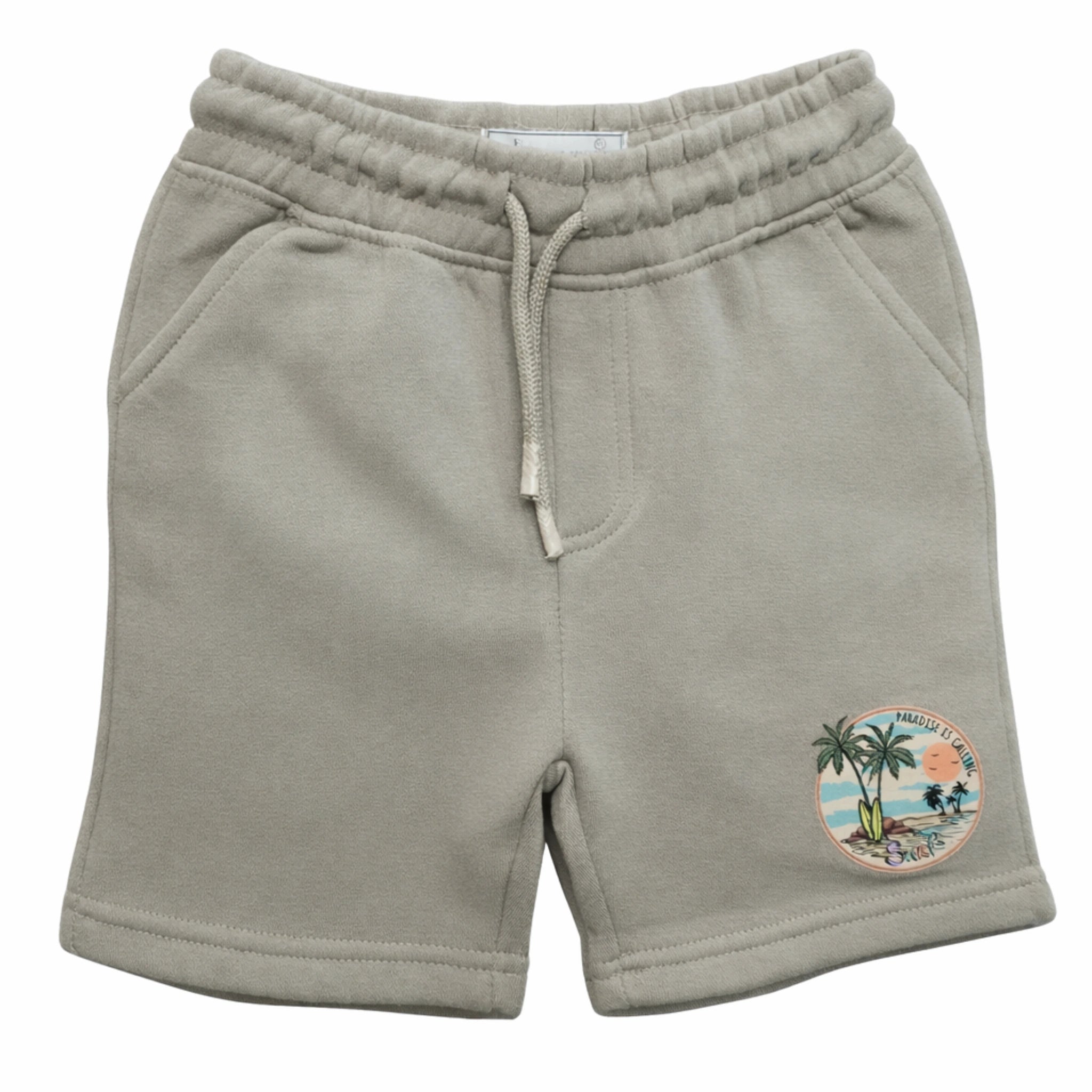 Boys Beige Cotton Shorts Printed Casual Wear