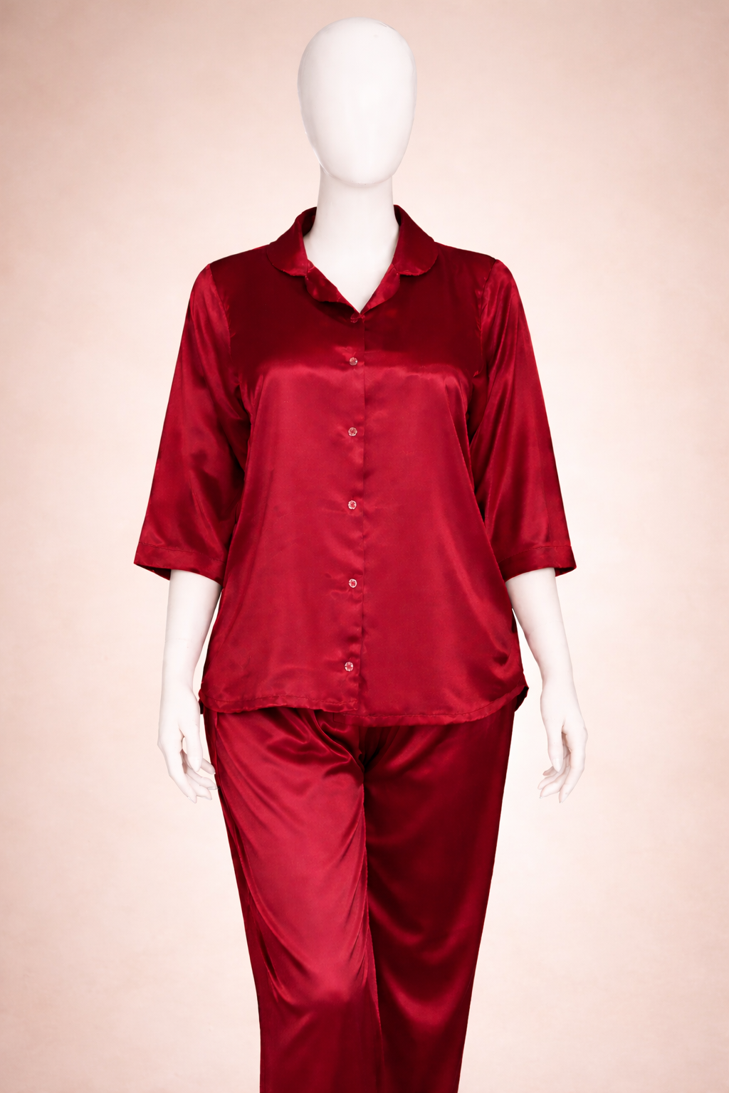 Smarty Pants Women's Silk Satin Comfort fit Shawl Collar Night Suit Pair