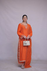 Rang e zard  Embroidered 3-Piece Formal Suit – Traditional Elegance