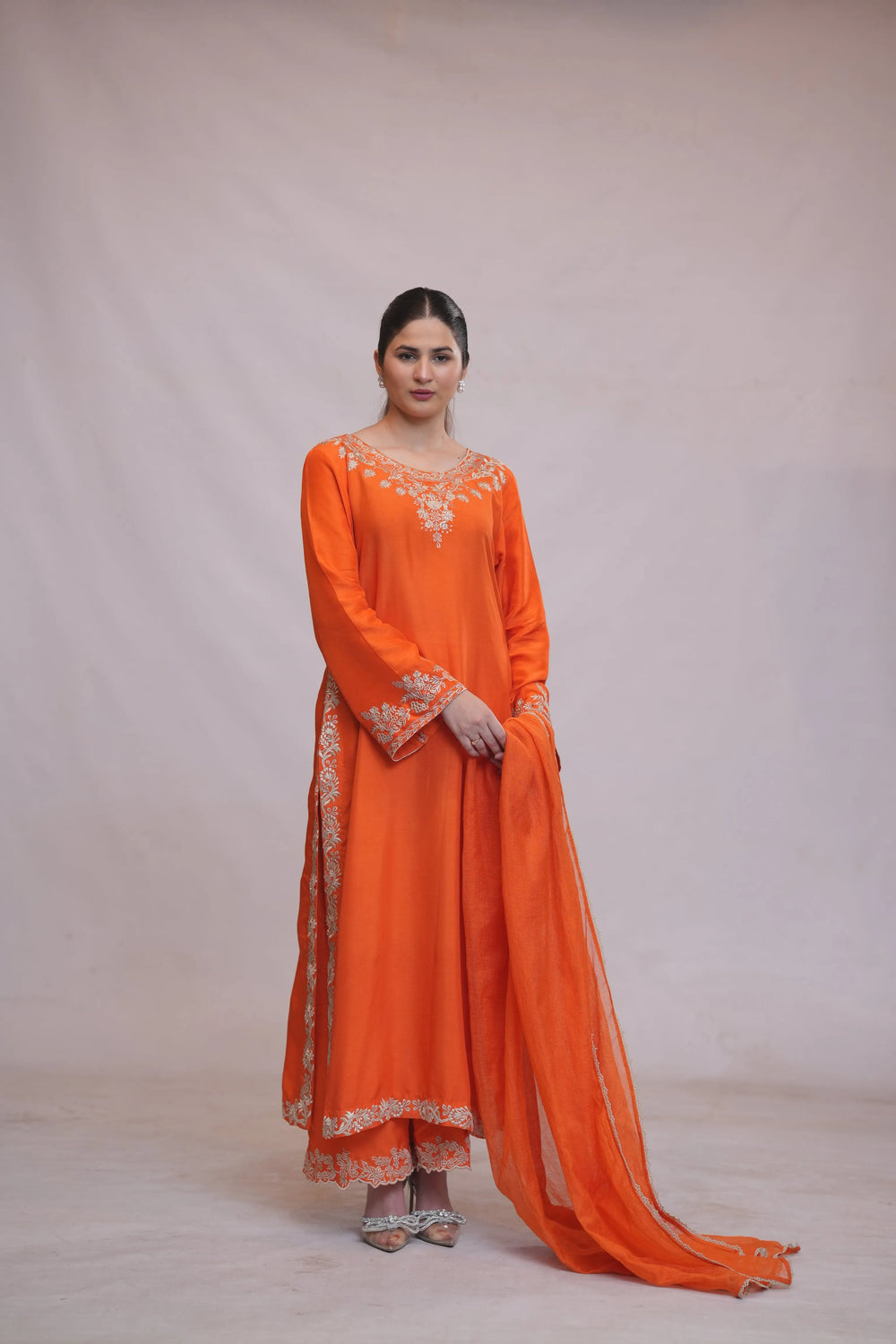 Rang e zard  Embroidered 3-Piece Formal Suit – Traditional Elegance - Brands Kahani