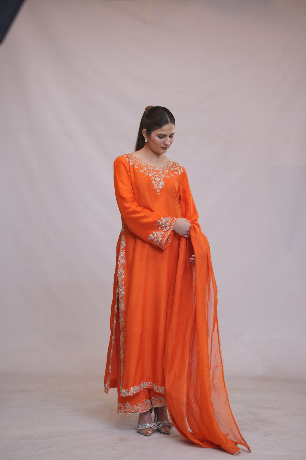Rang e zard  Embroidered 3-Piece Formal Suit – Traditional Elegance - Brands Kahani