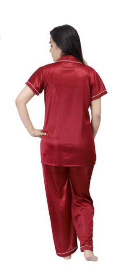 Silk 2 Piece Pajama Suit Nightwear for Women – Premium Nighty Set